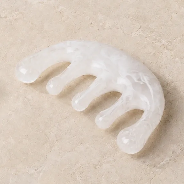 5-Tooth Head Massage Comb White