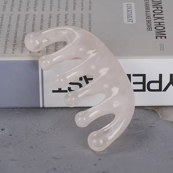 6-Tooth Scalp Massage Comb Cream white