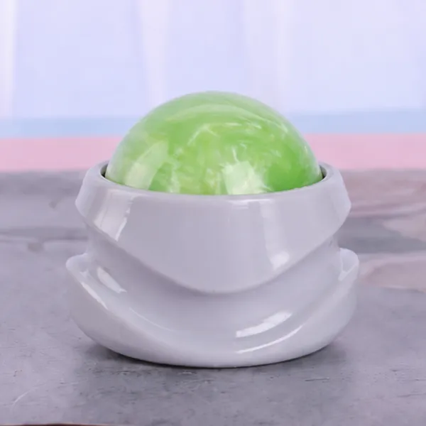 Handheld Massage Roller Ball Green with Grey Base