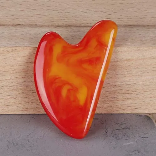 Heart Shape Resin Gua Sha Red