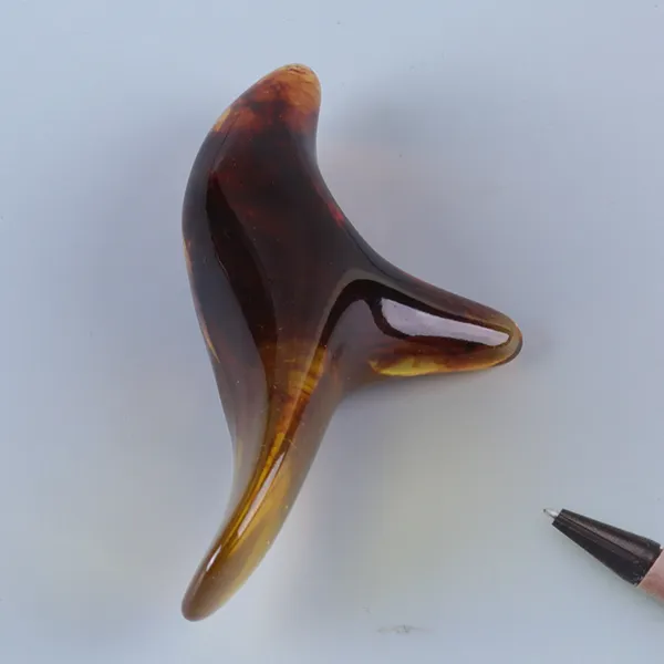 Horn Shape Reflexology Tool Brown