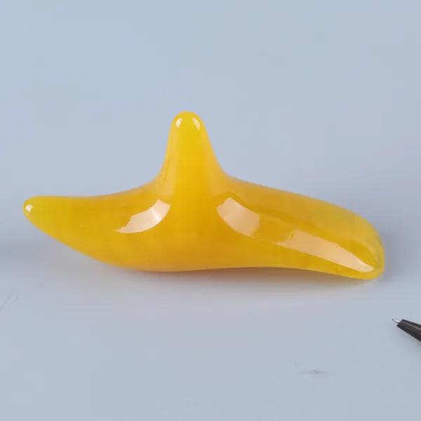 Horn Shape Reflexology Tool Yellow Top View