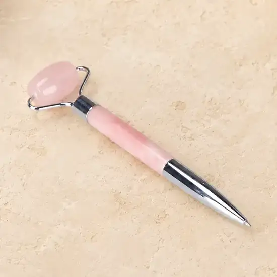 Resin Face Roller Pen Pink with Silver Bracket