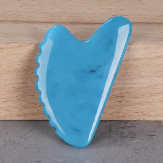 Scalloped Edge Resin Gua Sha Blue