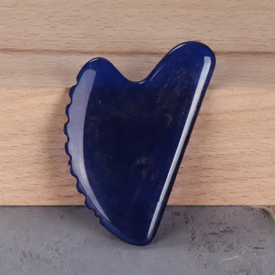 Scalloped Edge Resin Gua Sha Dark Blue